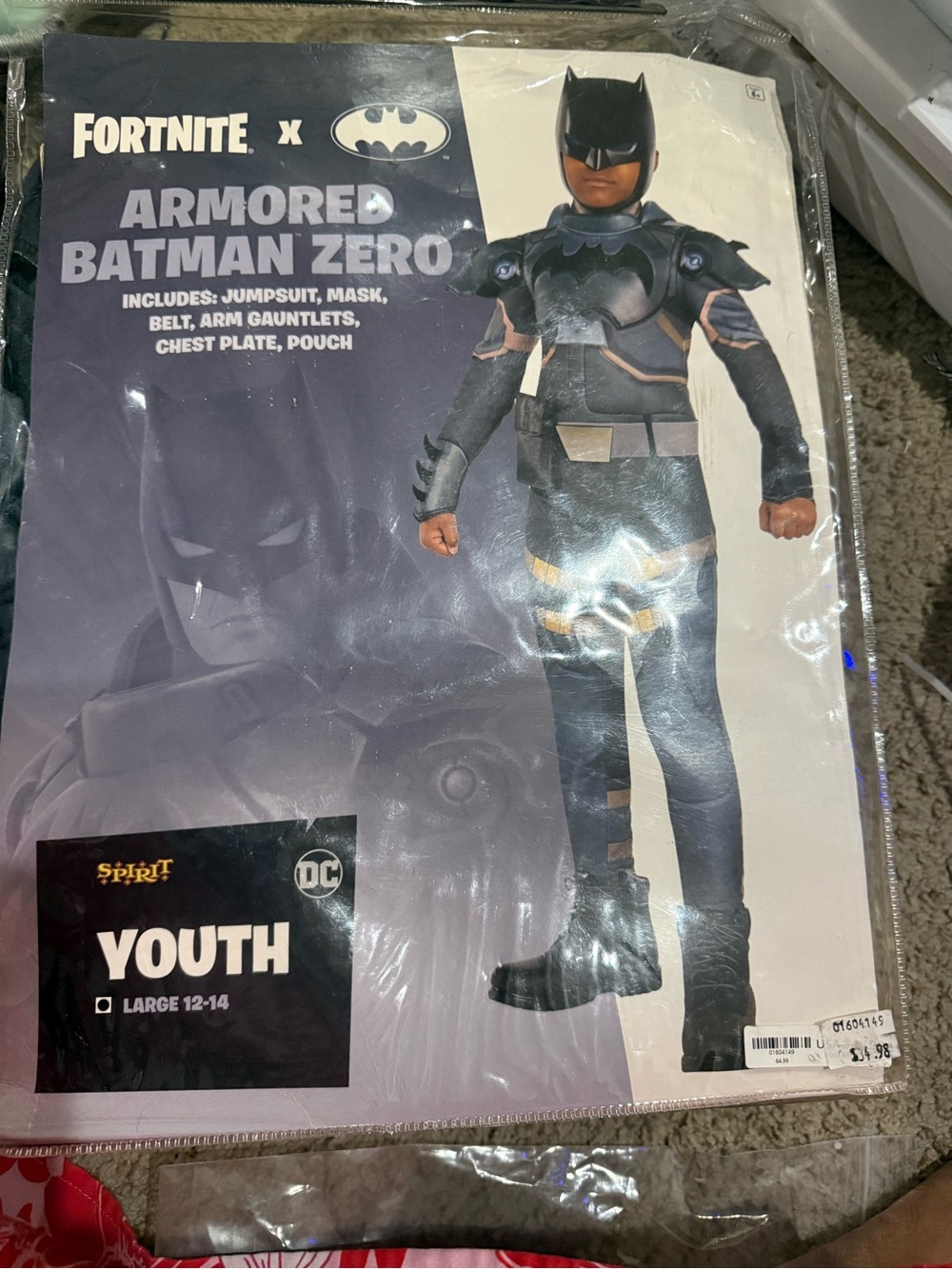Armored Batman Zero Kids Costume - youth large 12-14 new